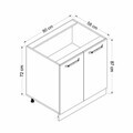 Dulap pentru bucatarie, Hanah Home, Minar, 80x87x58 cm, Alb / Antracit