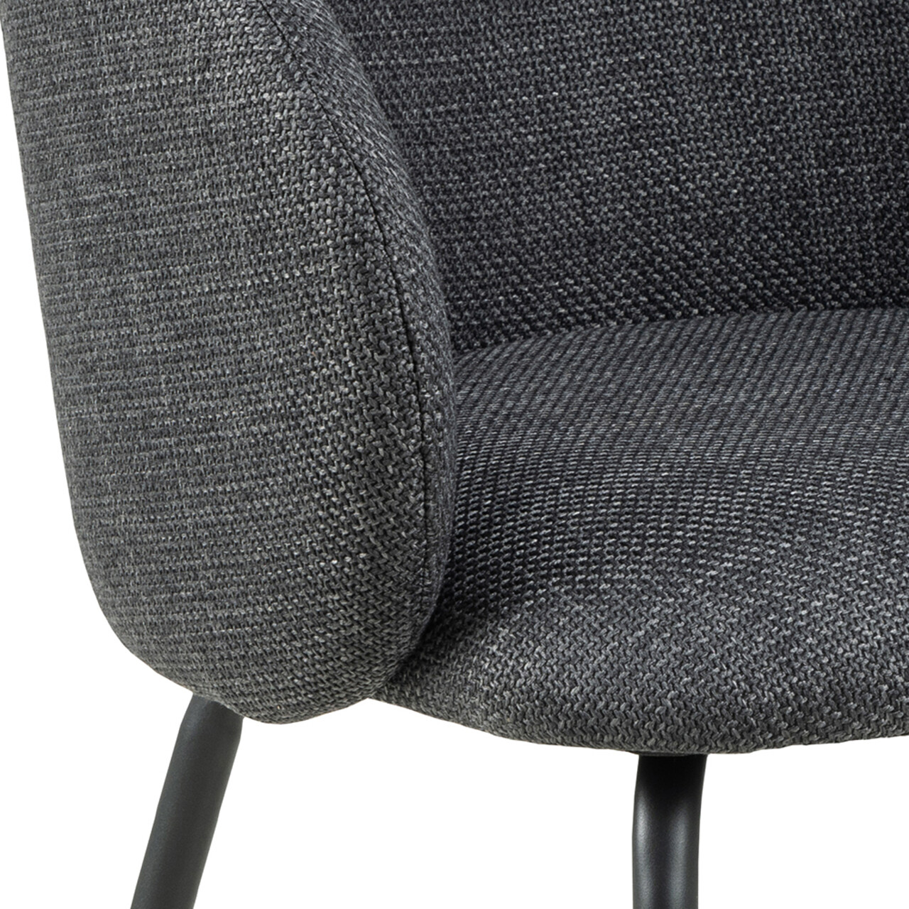 Scaun Eleanor, Actona, 55.5x55x79 cm, tesatura structurata/otel, gri inchis - view 2