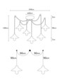 Candelabru Manavgat N-559, Noor, 100 x 144 cm, 6 x E27, 100W, negru
