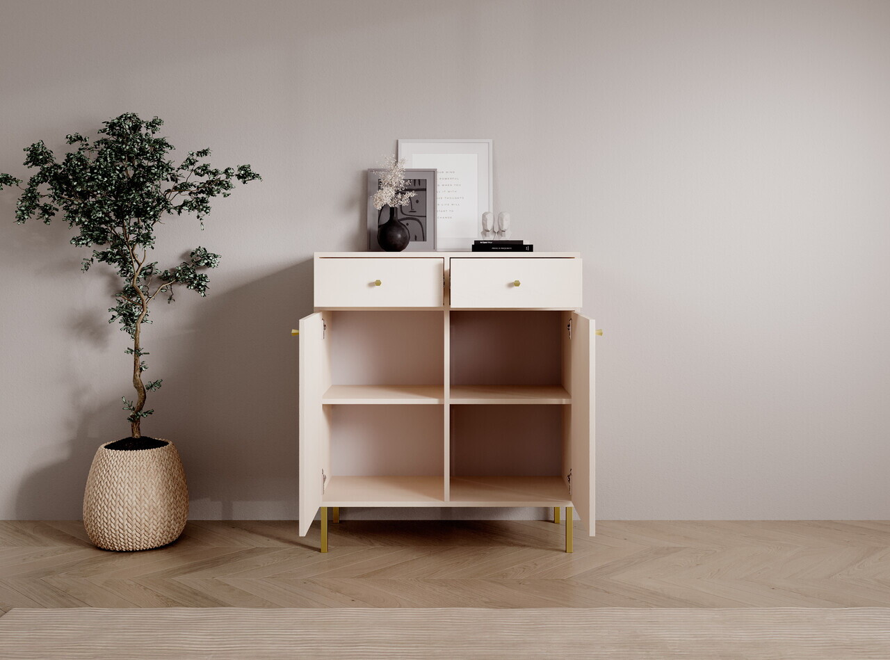 Comoda ADRK, Tili 2D 2S, 83.6x40.8x95 cm, PAL laminat, bej — imaginea 5