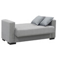 Canapea extensibila 2 locuri Vox, Pakoworld, 148x77x80 cm, textil/lemn de plop, gri