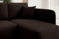 Coltar extensibil dreapta 3 locuri ELTAP, Hadson, 206x150x89 cm, lemn/poliester, maro inchis