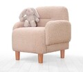 Fotoliu pentru copii, Fluffe, 209FLF1428, Blana artificiala, Roz pudra