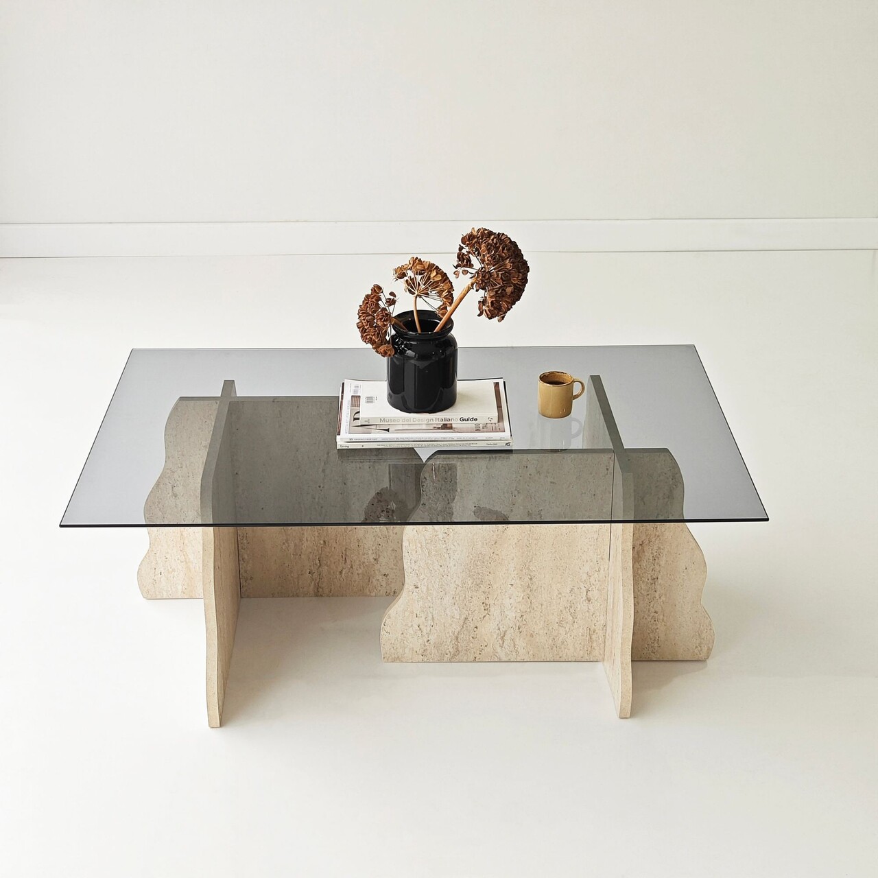 Masuta de cafea, Hanah Home, Canyon, 105x40x65 cm, Travertin / Fumure - view 6