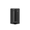 Cos de gunoi cu pedala, Brabantia, NewIcon, 3 L, 23.5x16.8x26.4 cm, otel, negru mat