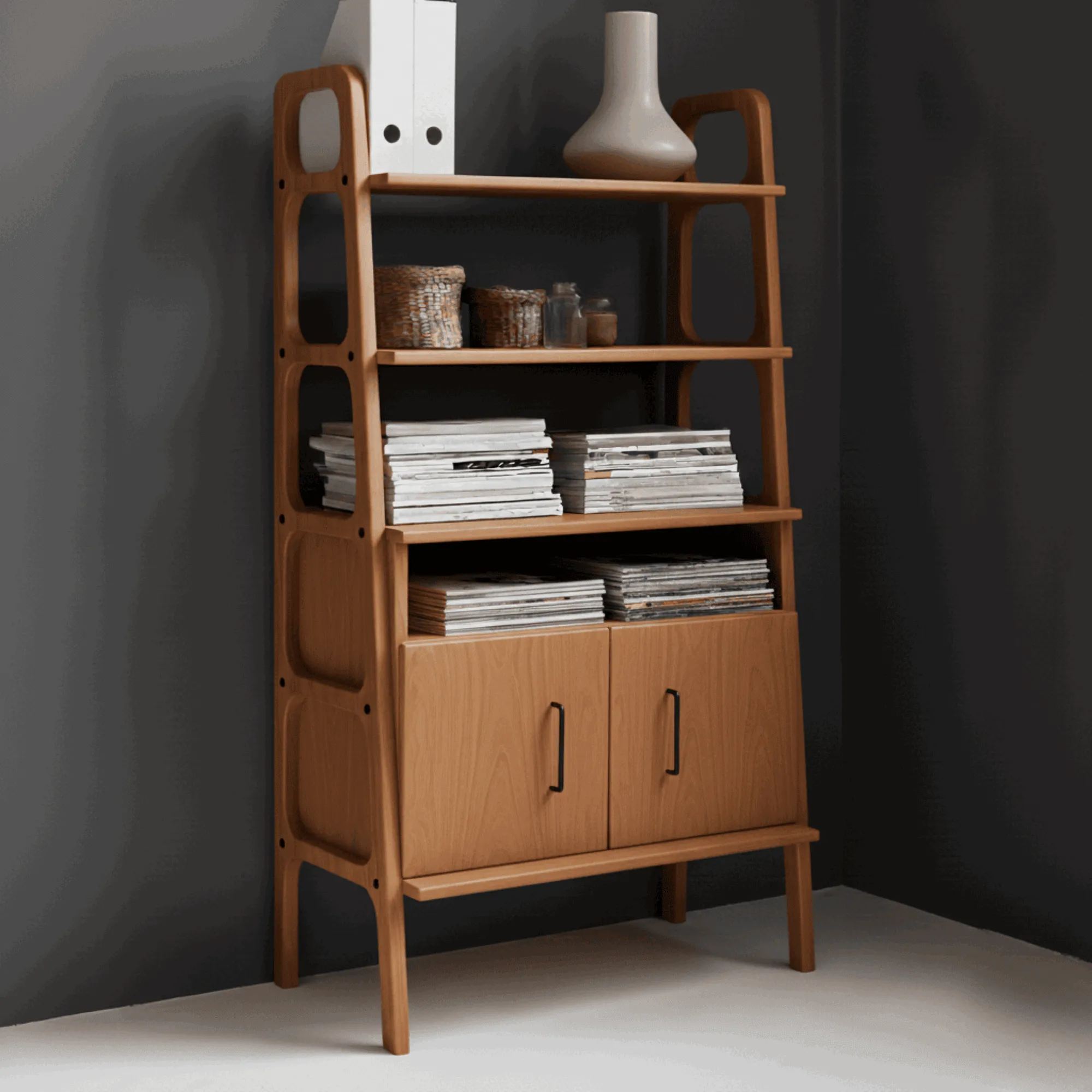Corp biblioteca, Hanah Home, CPT4676-50, 75x140x40 cm, PLACAJ CARPEN, Maro