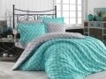 Lenjerie de pat pentru o persoana, 3 piese, 100% bumbac poplin, Hobby, Nazende, turcoaz
