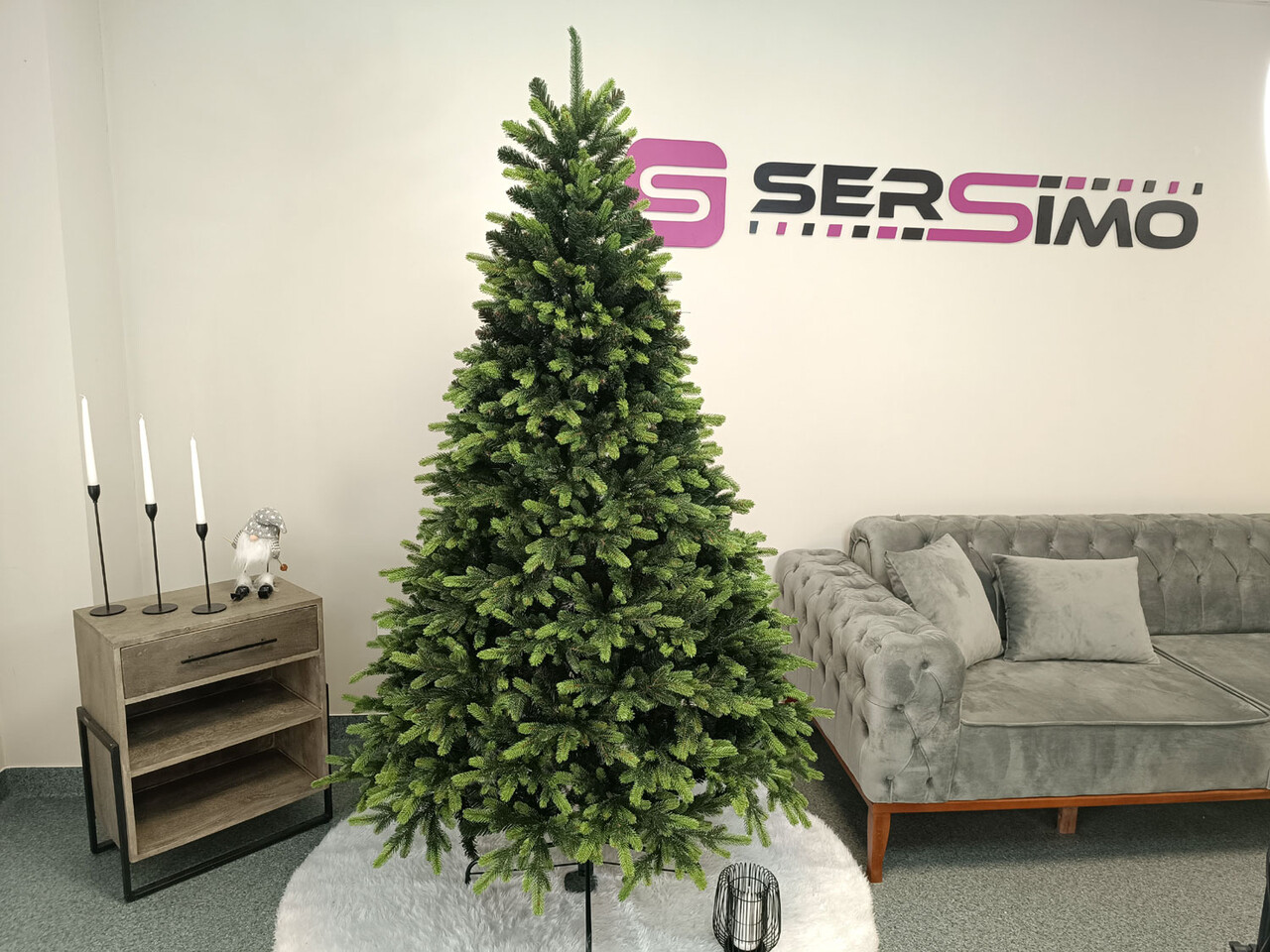 Brad artificial Christmas Deluxe by Sersimo, Carpati cu varfuri verzi, 2D+3D, 210cm — imaginea 17