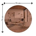 Oglinda decorativa, Siam, Oneas, 70x70x2.2 cm, MDF , Bronz / Aur