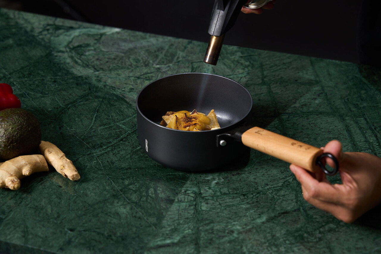 Oala cu capac Samurai Gourmet by Rikito Watanabe si Cooking by Heinner, 16x7 cm, 1.4 L, aluminiu, negru/natur - imagine 6