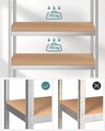 Raft modular pentru depozitare Songmics, 120 x 60 x 200 cm, MDF/otel, argintiu/maro deschis