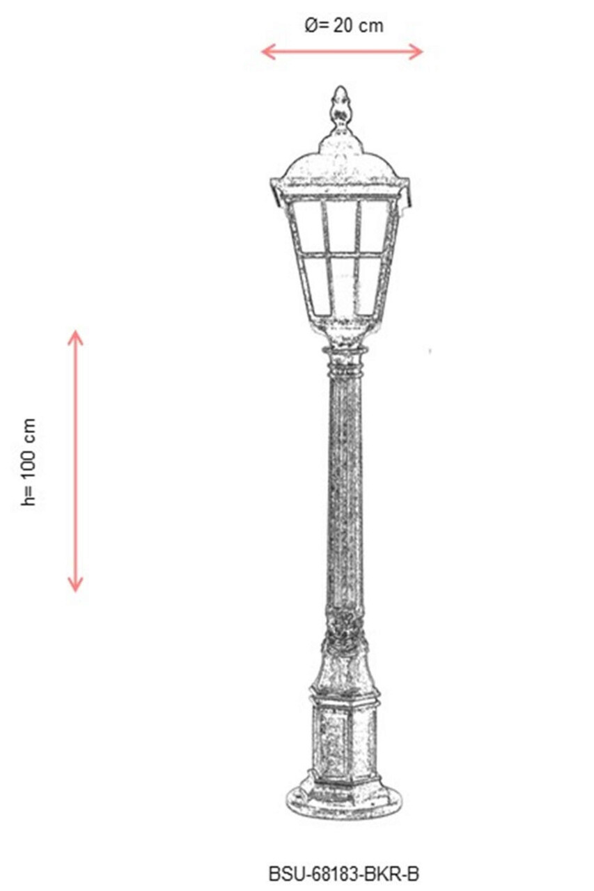 Lampadar de exterior, Avonni, 685AVN1219, Plastic ABS, Maro