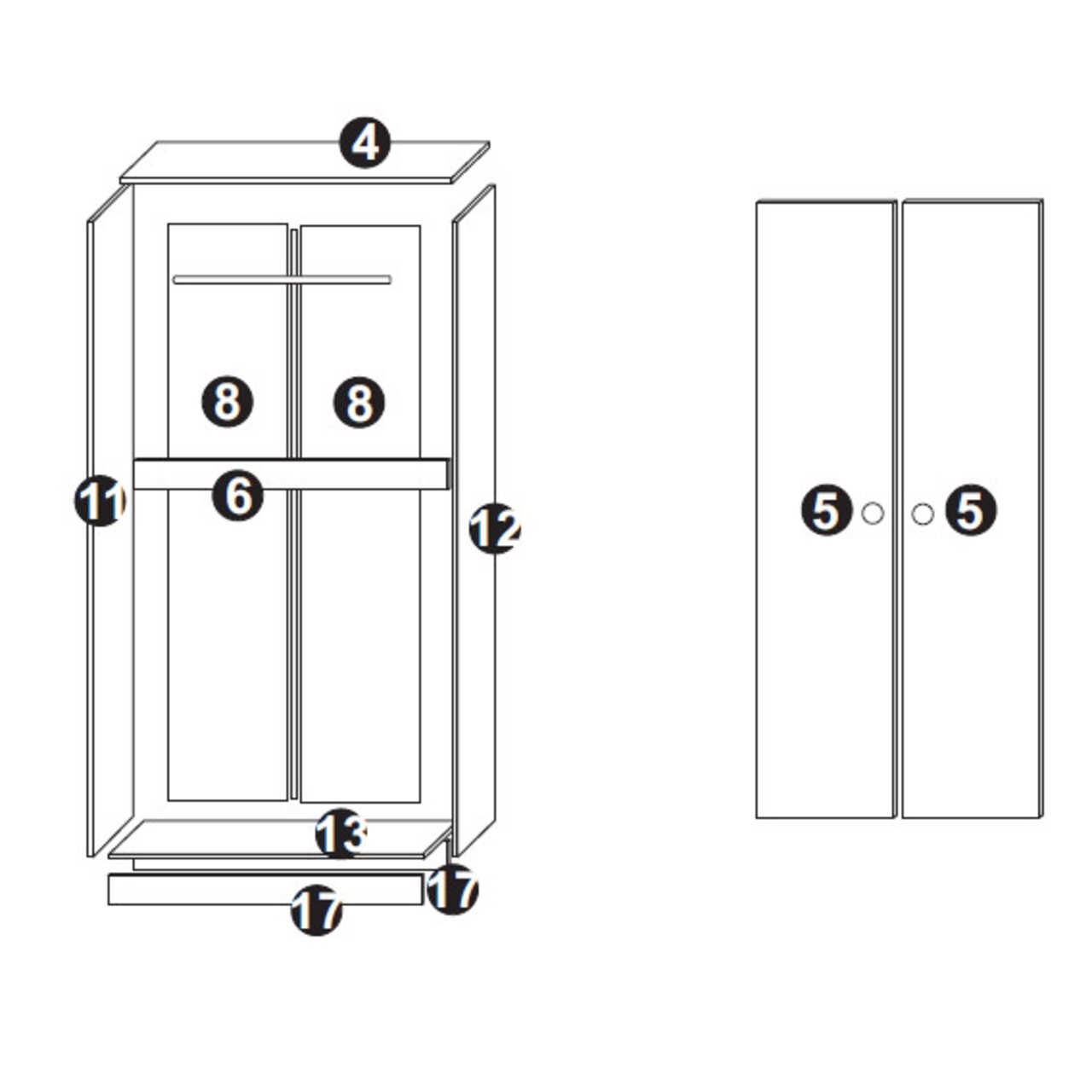 Mobilier Dormitor Luka Natur, Bedora, 1 Pat, 1 Dulap,1 Comoda, 2 Noptiere