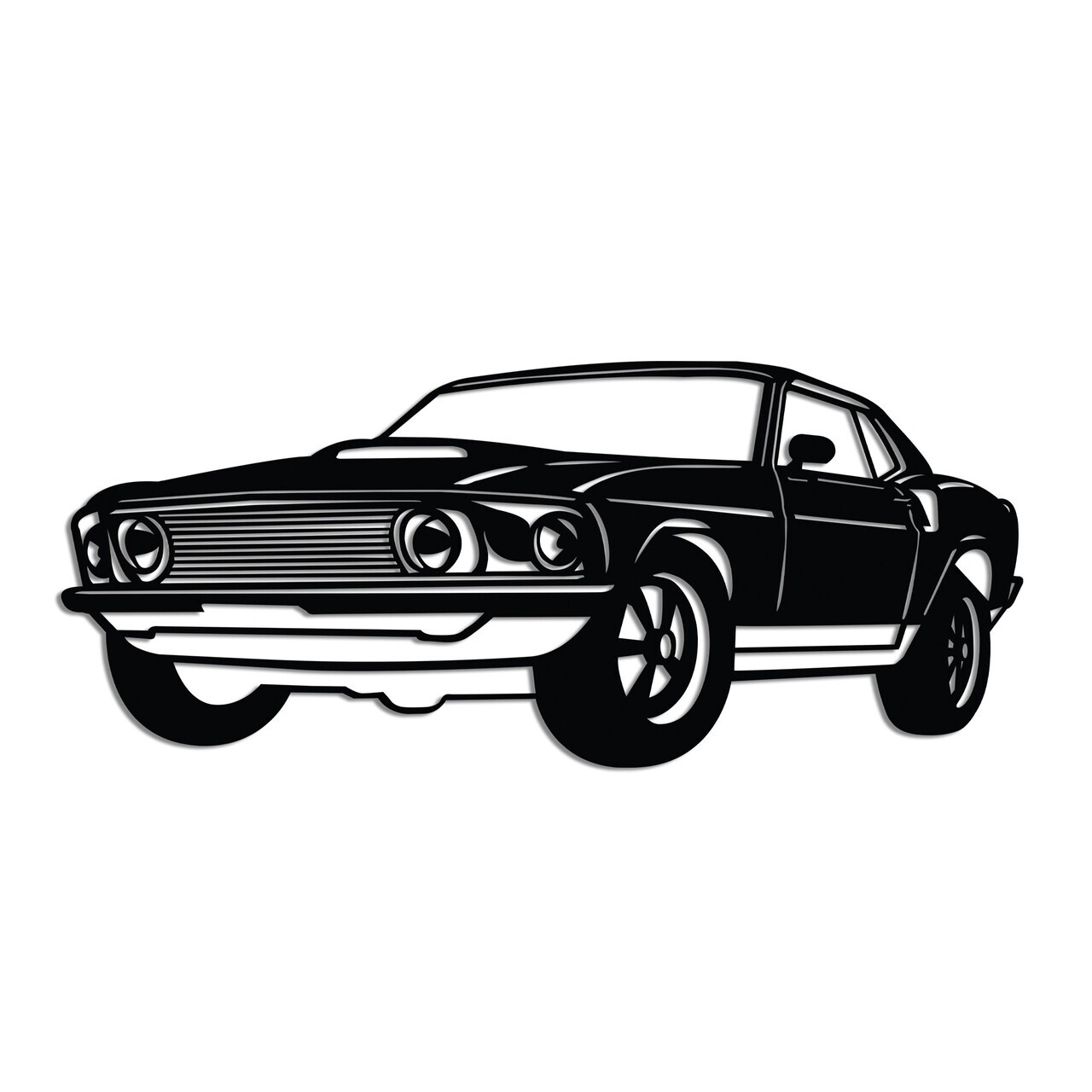 Decoratiune de perete, FORD Mustang 1969 Fastback, Dimensiune: 60 x 26 cm , Negru — imaginea 5