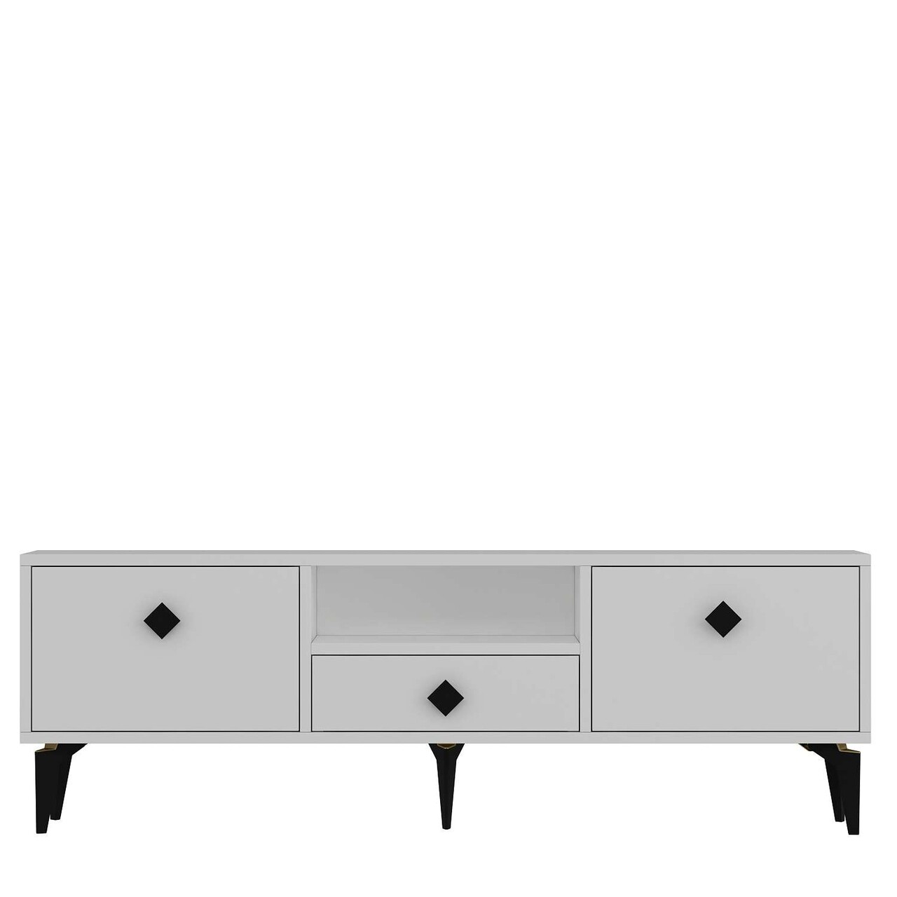 Comoda TV, Hanah Home, 1304-DROP-1, 140x49x30 cm, PAL , Alb/Negru - view 3