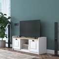 Comoda TV, Wren, AA114, 120 x 45 x 40 cm, pal melaminat, alb/nuc