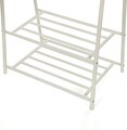 Suport pentru haine Songmics, 87.5x41x155 cm, max 65 kg, fier, alb