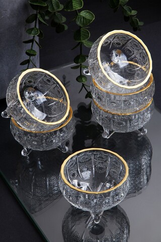 Set 6 boluri İp-ahe6b - eye gilding, rowe, 8.5x8.5x5 cm, 175 ml, sticla