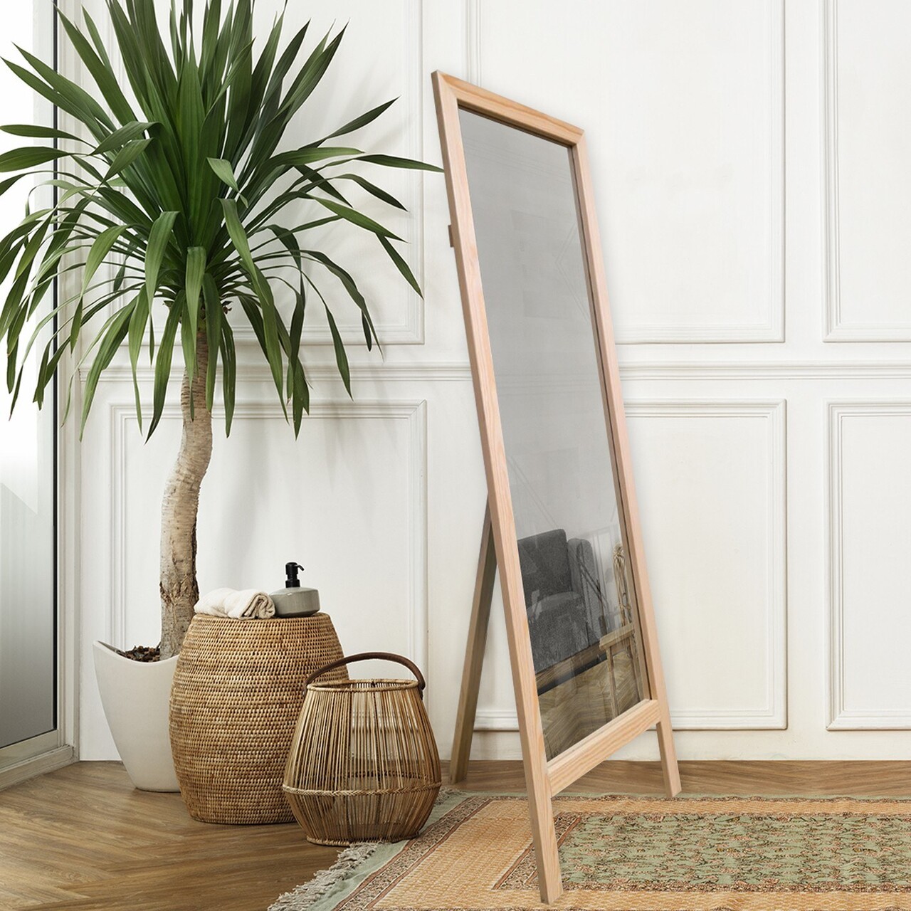 Oglinda Cheval, Leona, Cheval, 45x145 cm, Lemn, Natural - 1 | YEO
