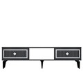 Comoda TV, Olivia, Nil, 150x44.6x29.6 cm, PAL, Antracit / Argintiu