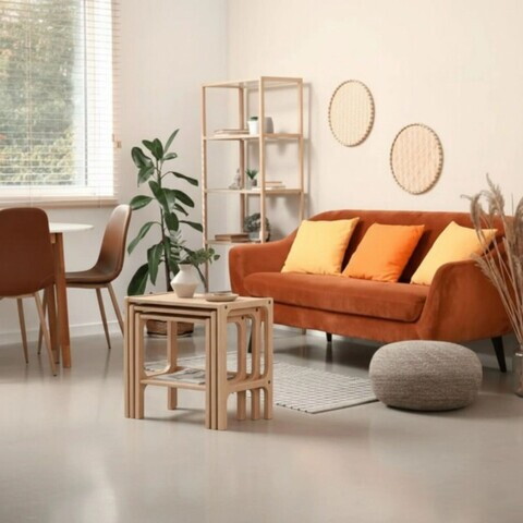 Set masute 3 piese, Hanah Home, CPT4791-50, PLACAJ CARPEN, Natural