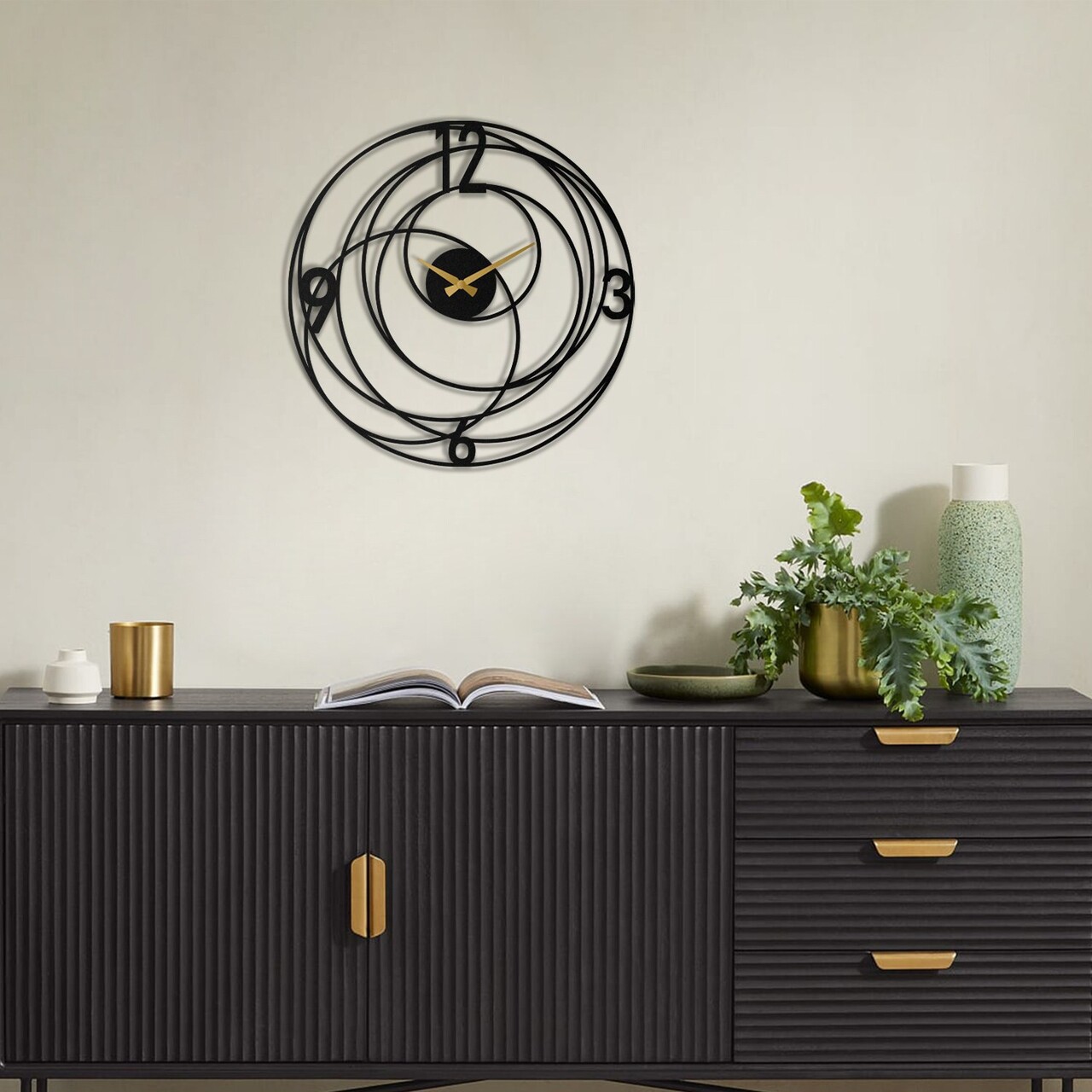 Ceas de perete Big Bang Metal Wall Clock Dimensiune: 49 x 49 cm Negru