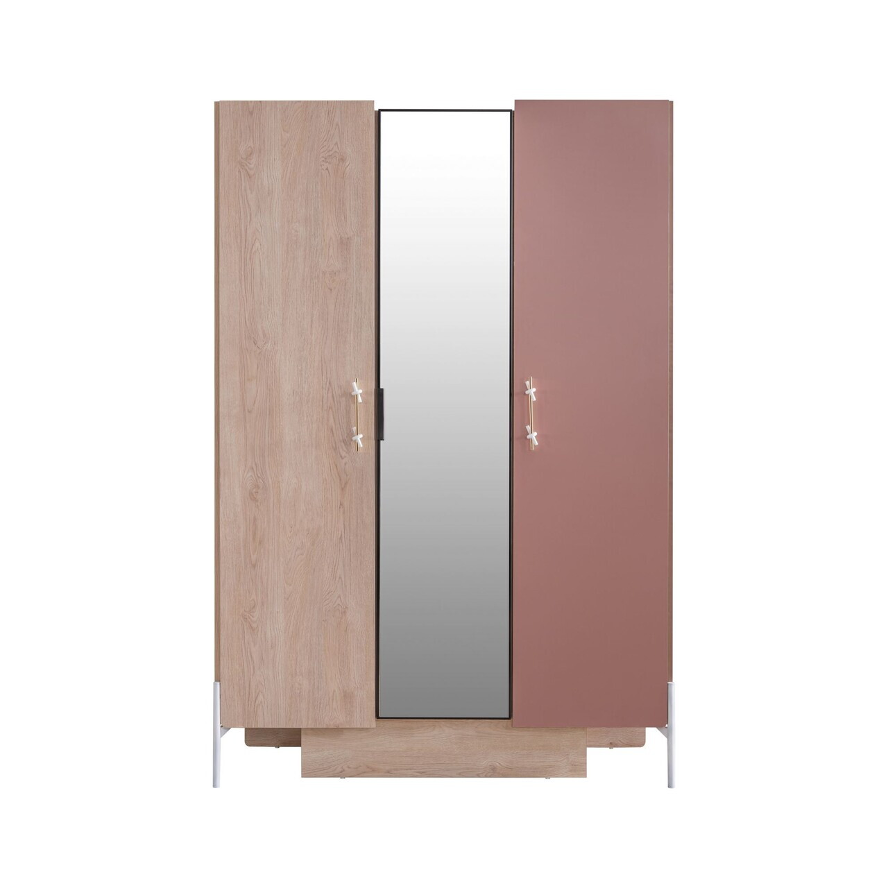 Dulap pentru haine, Hanah Home, Rosetta, 134x200x60 cm, PAL, Maro / Roz - view 2