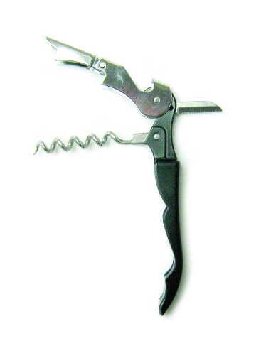 Tirbuson chelner chess, ambition, 12x1.5x2.5 cm, inox, negru
