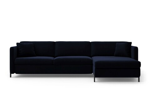 Coltar extensibil dreapta 4 locuri, Gloria, Micadoni Home, 266x170x88 cm, catifea, albastru regal