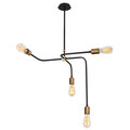 Lustra, Opviq, 892OPV1404, Metal, Negru/Cupru
