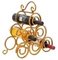 Suport pentru sticle de vin Glam Ring, Mauro Ferretti, 6 sticle, 36 x 33.54 cm, fier, auriu