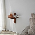 Raft de perete, Neostill, Reve, 35x35 cm, Lemn masiv, Castan / Negru