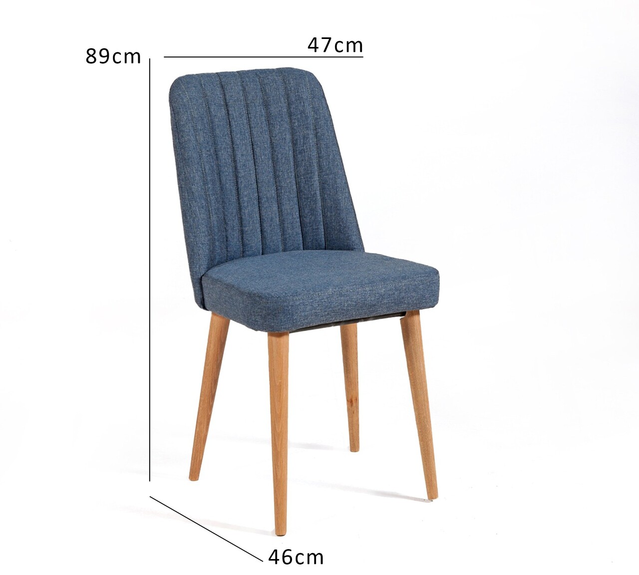 Scaun, Hanah Home, Vina Sandalye Dark Blue, Atlantic, 47x89x46 cm, Pin Atlantic / Albastru închis - imagine 5