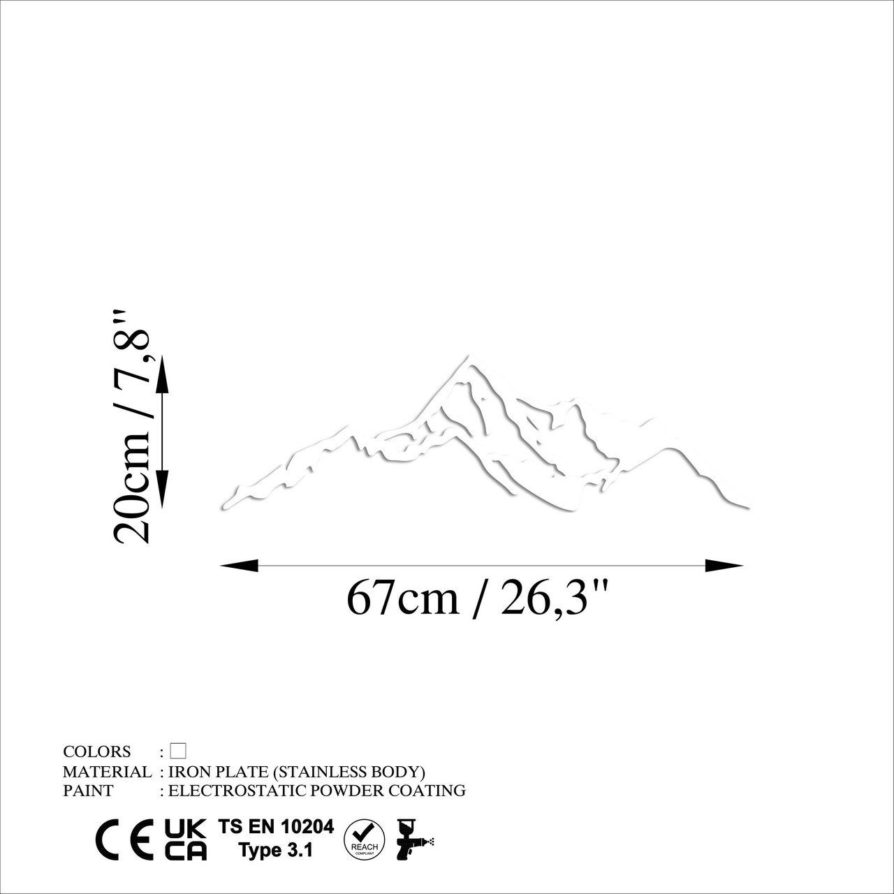 Decoratiune de perete, Mountain, Dimensiuni: 67 x 20 cm, Alb - view 6