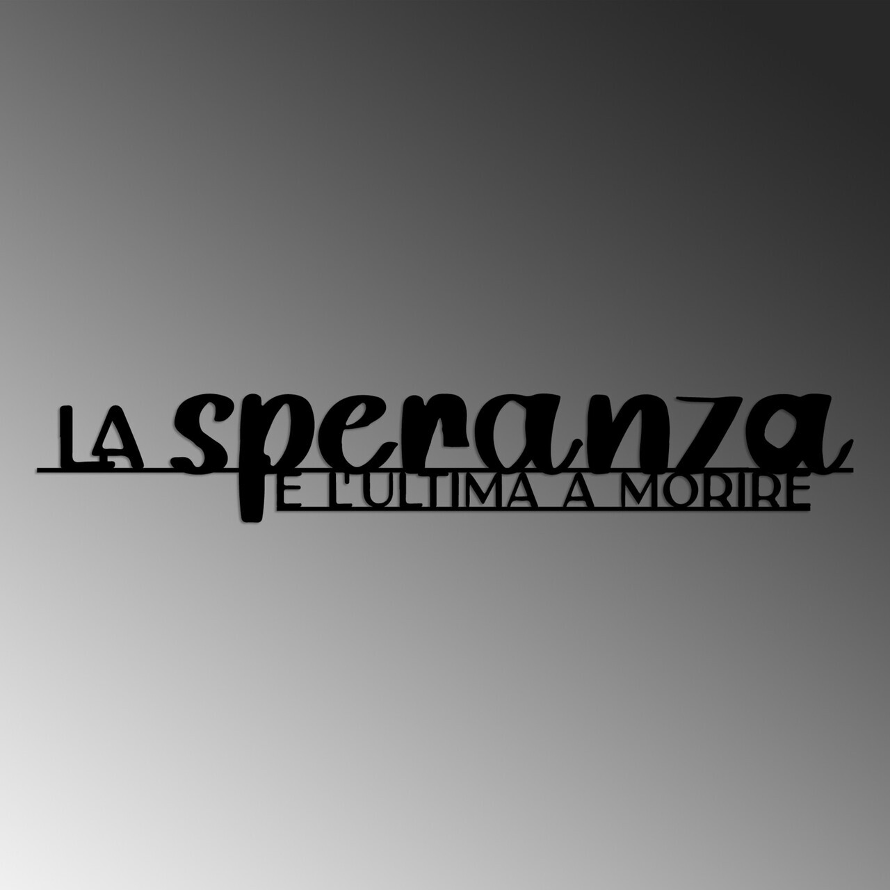 Decoratiune de perete, La Speranza 1, Dimensiuni: 86 x 14 cm, Negru — imaginea 5
