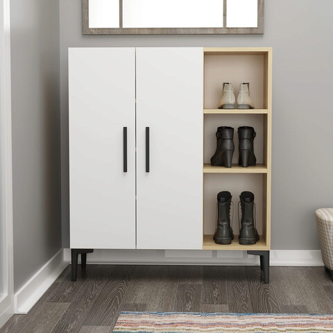 Dulap multifunctional, olivia, viva, 90x105x32 cm, pal, safir / alb