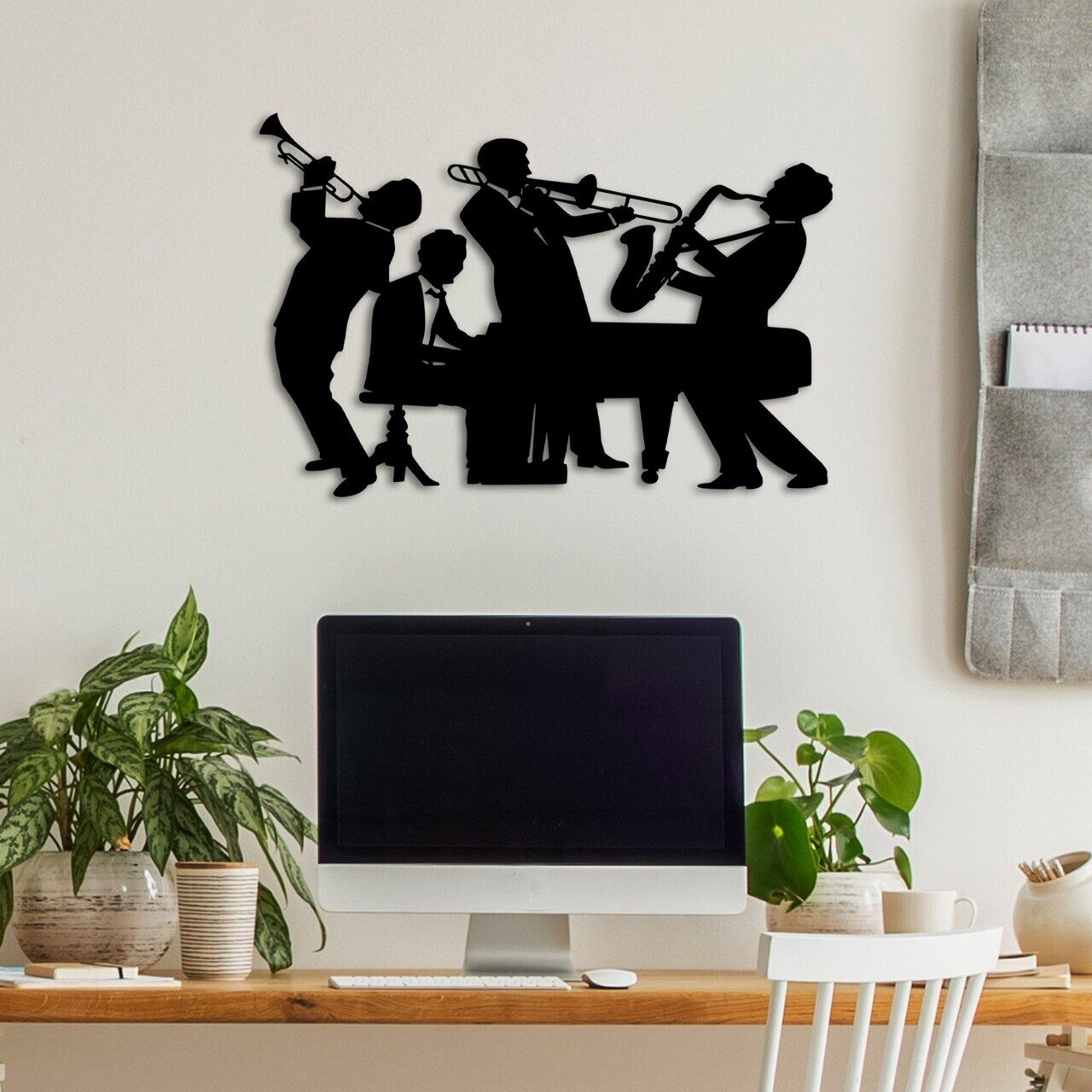 Decoratiune de perete, Musicians, Dimensiune: 50 x 33 cm, Negru — imaginea 2