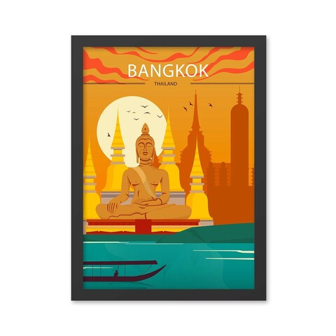 Tablou decorativ, Bangkok 2 (40 x 55), MDF , Polistiren, Multicolor