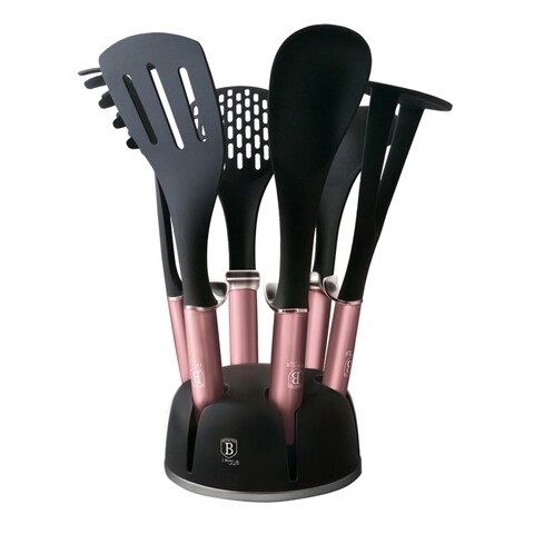 Set 6 ustensile de bucatarie cu suport, Berlinger, Rose Collection, nailon/plastic imagine noua 2022