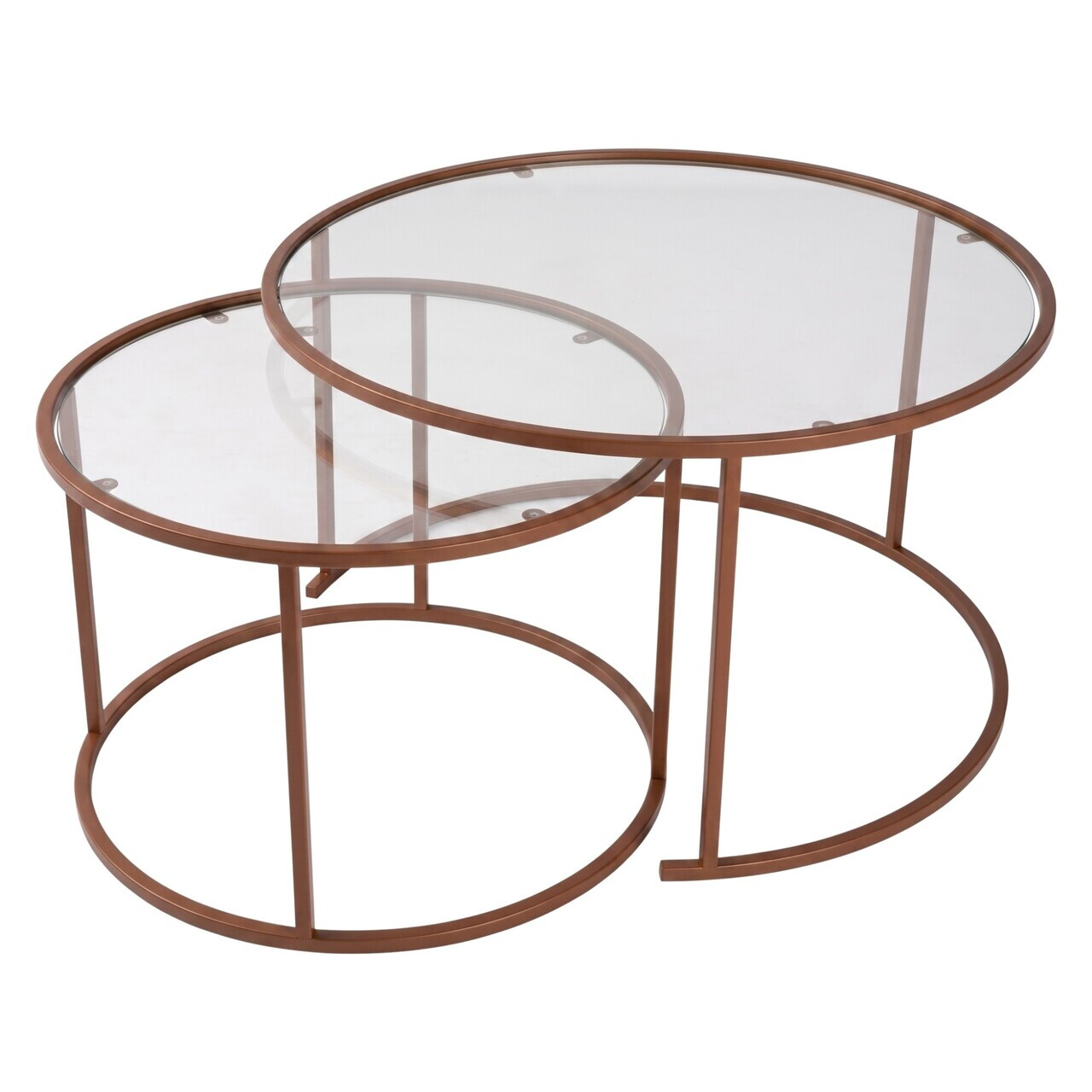 Set masute de cafea, Hanah Home, Orange-Trs-80-60-Nrd-Srk, Sticla temperata, Portocaliu — imaginea 4