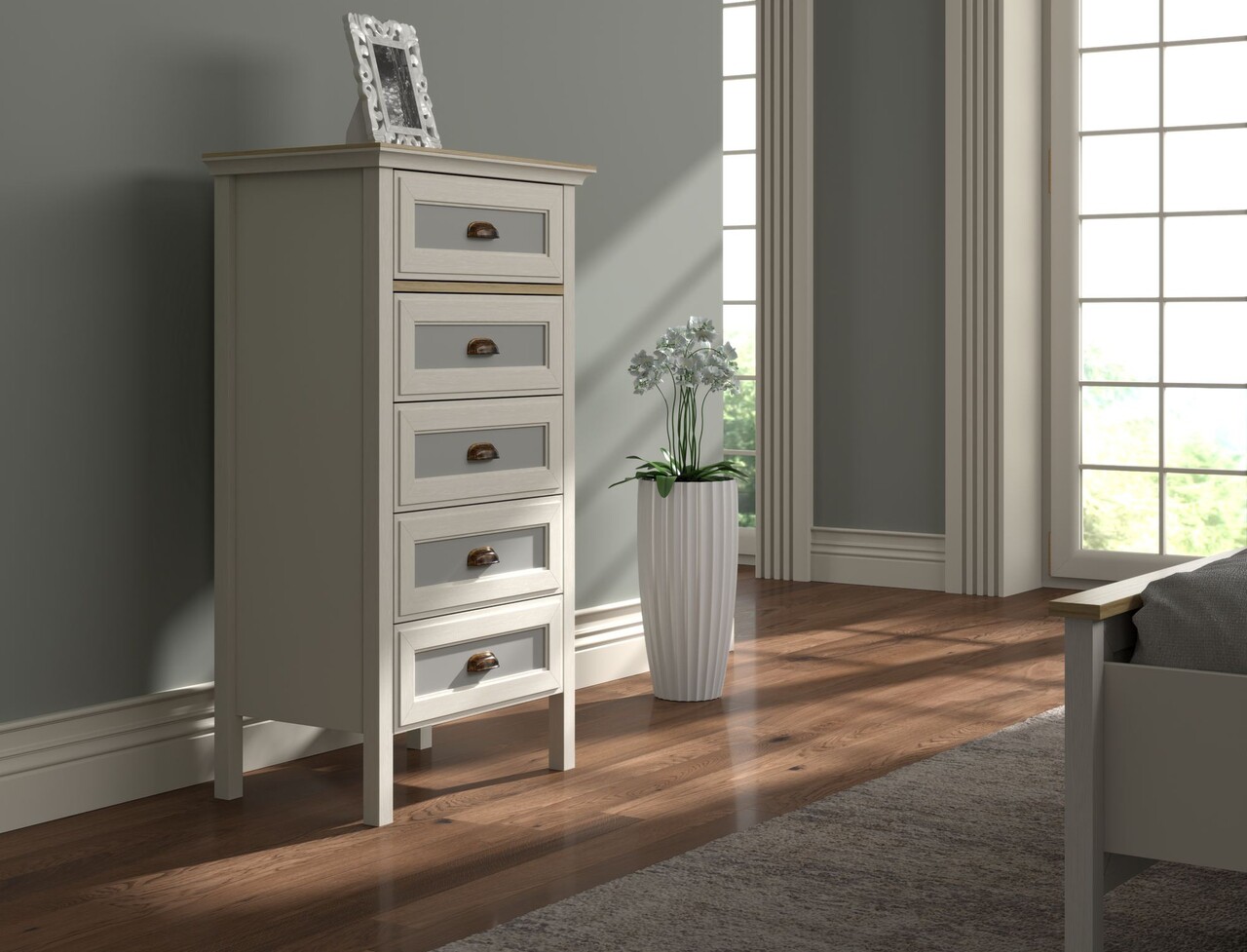 Dulap, Hanah Home, FRN-21031, 63.4x116x42.1 cm, PAL, Crem / Stejar / Gri - view 5