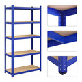 Set 2 rafturi modulare pentru depozitare, Songmics, max 875 kg, 90x40x180 cm, MDF/otel, albastru