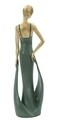 Decoratiune Woman Casino, Mauro Ferretti, 24 cm, polirasina, verde/auriu