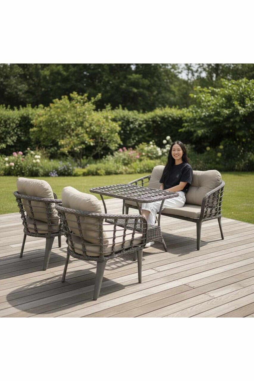 Set mobilier de gradina Hanah Home Manolya ALUMINIU Gri