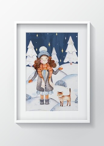 Tablou decorativ ivonne, oyo kids, 29x24 cm, lemn/mdf, multicolor