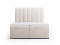 Pat continental cu saltea, topper si lada depozitare, 140x200 cm, Micadoni Home, Kelp-138, tesatura structurata chenille, bej