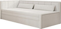 Canapea extensibila brat stanga 3 locuri, ELTAP, Fulgeo, 214x82x77 cm, lemn/catifea din poliester, alb