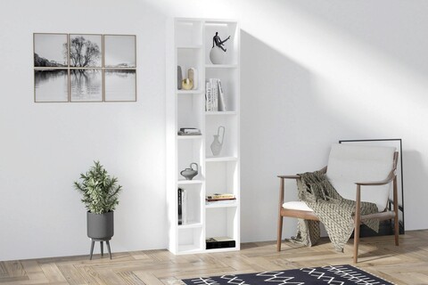Corp biblioteca, asse home, tomi, 44.4x150x19.6 cm, alb