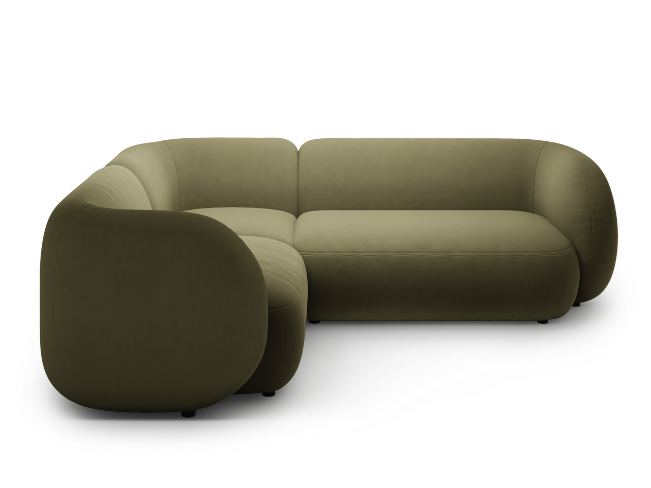 Coltar stanga 4 locuri, Kate, Micadoni, 252x220x76 cm, catifea, verde - 2 | YEO