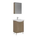 Set Dulap de Baie cu Chiuvetă și Oglindă (2 Piese), Hanah Home, Purus 55, Stejar